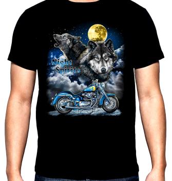 Harley Davidson, wolves, men's  t-shirt, 100% cotton, S to 5XL